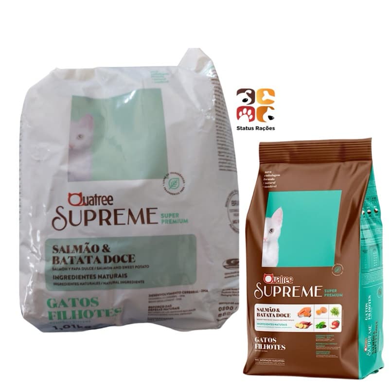 Ração Quatree Supreme Gatos Filhotes Salmão e Bata Doce 1 kg