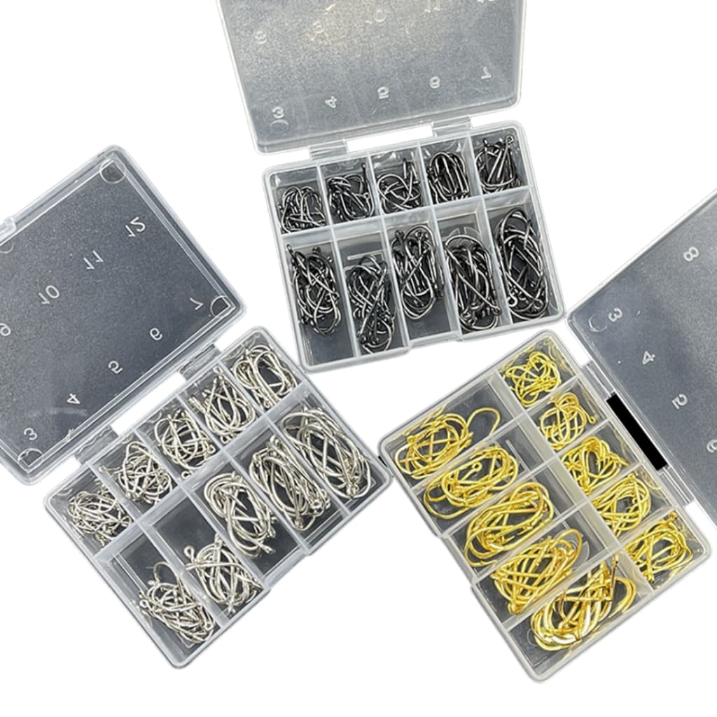 Kit 100 Anzol do 3 ao 12 Com caixa organizadora