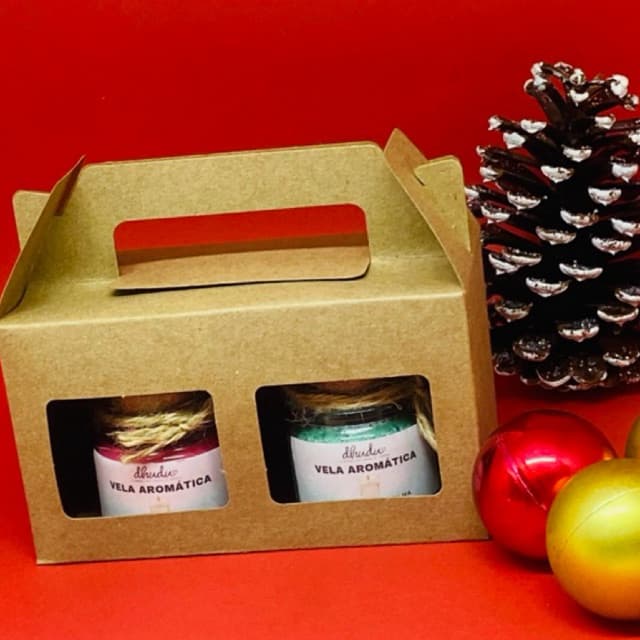 kit 2 velas veganas 25g aromáticas, escolha sua fragrância natalina favorita!
