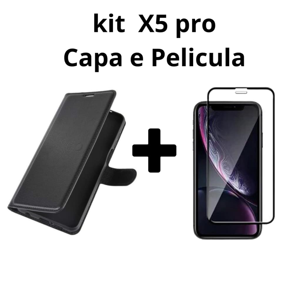 Capinha Carteira Para Poco X5 Pro + Película 3D Proteção em Dobro