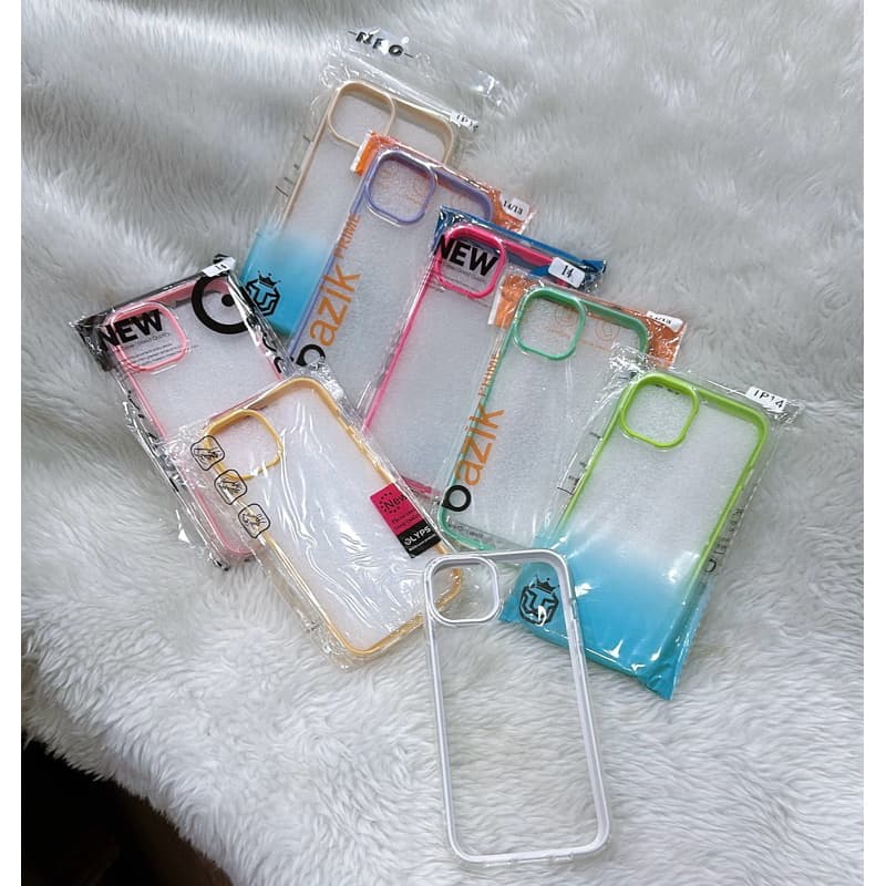 Capa Dupla Camada Com Borda Cor iPhone 14Pro,iPhone 14Pro Max,iPhone 15,iPhone 15Plus,iPhone 15Pro,iPhone 15Pro Max