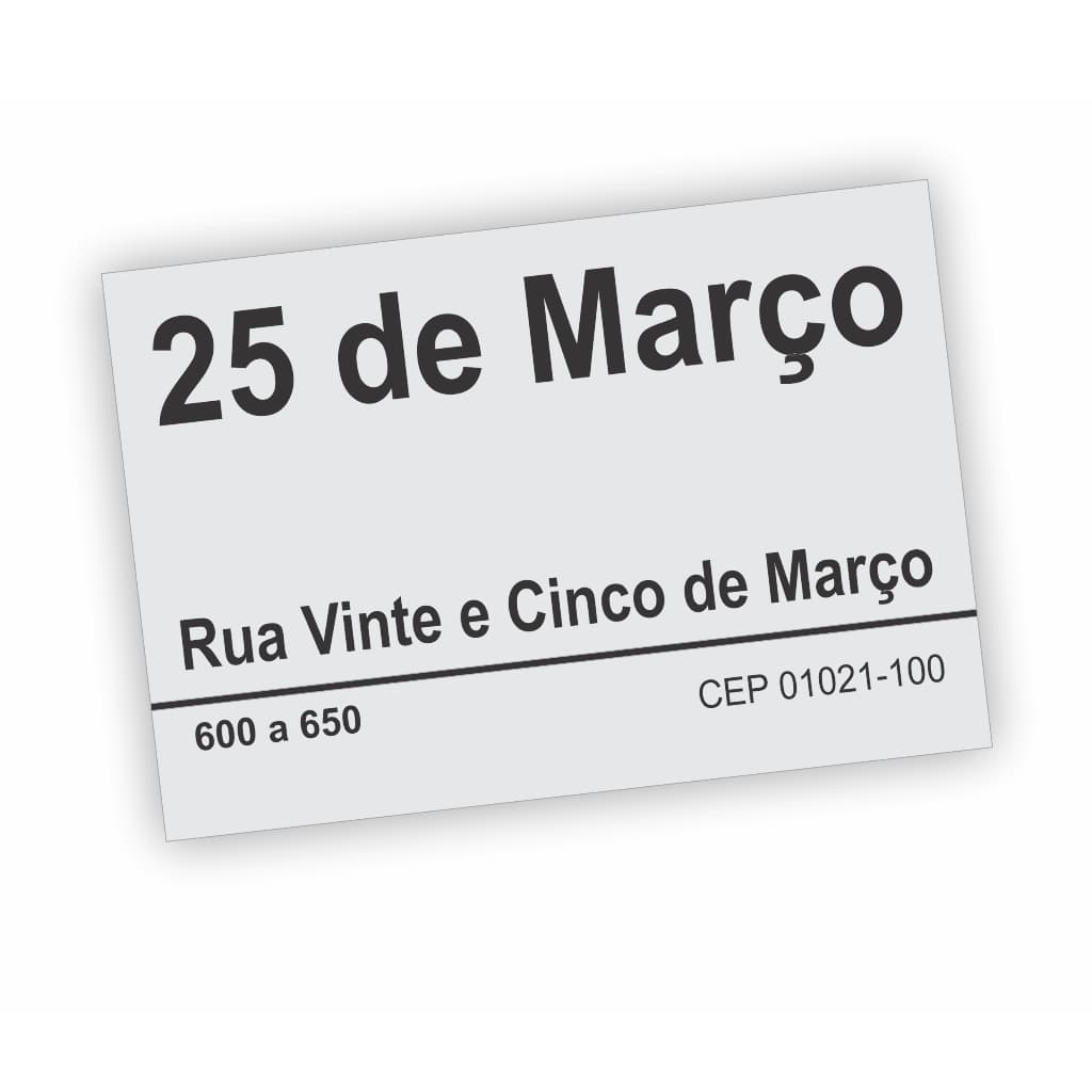 Quadro Placa Decorativa Rua 25 de Março SP Não Fura Parede