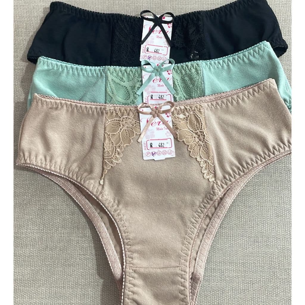 Kit 3 calcinha tanga cotton 8% calçola grossa algodão confortável reforçada sustentação