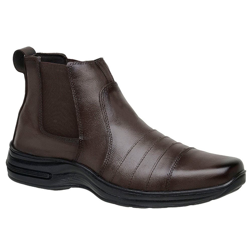 Botina Masculina Anatomic Confort 100% Couro Legitimo