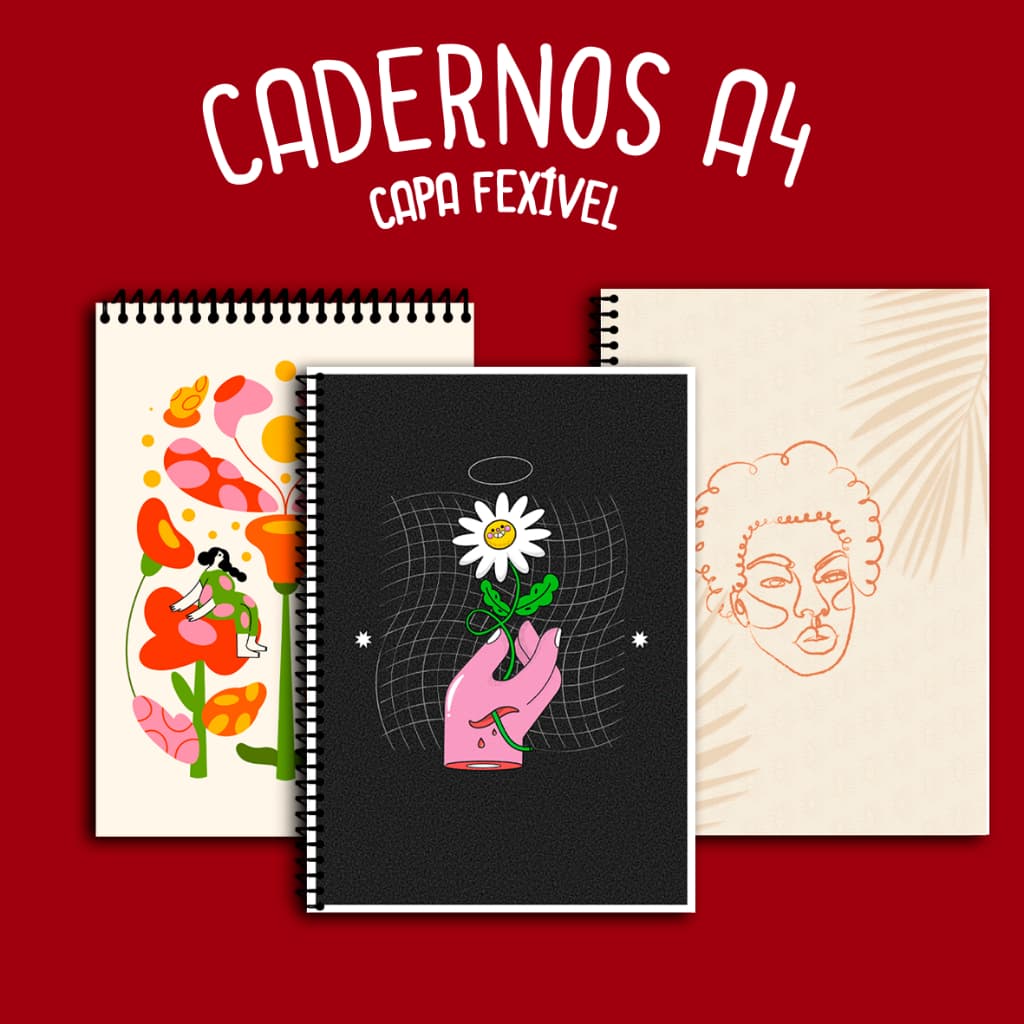 Caderno A4  - Caderno de desenho infantil.