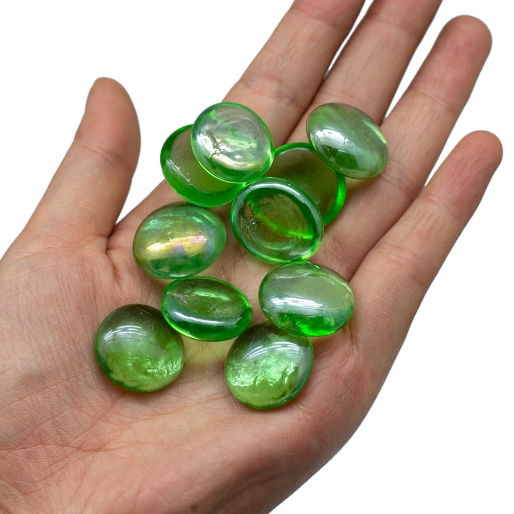 Gema de Vidro Pedra 600g/120 pcs p/ Vaso Aquarío decorativo- VERDE