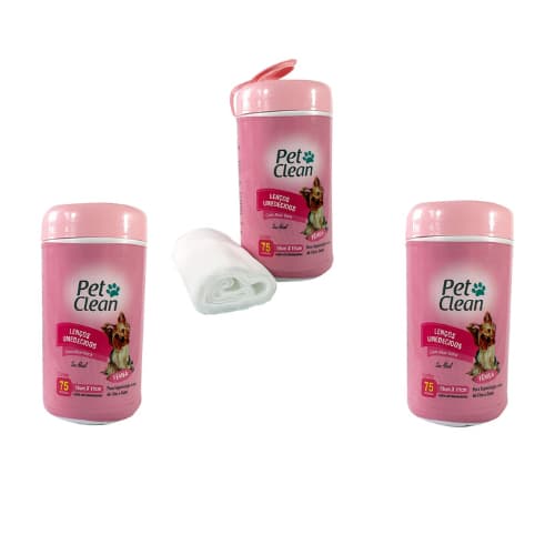 Kit Pet Clean - Inclui 3 Lenços Umedecidos Especiais para Fêmeas de Cães e Gatos. Mantenha Seu Pet Limpo, Confortável e Protegido. Descubra a Suavidade, Eficácia e Qualidade que Só a Pet Clean Oferece para o Bem-Estar do seu Animal de Estimação