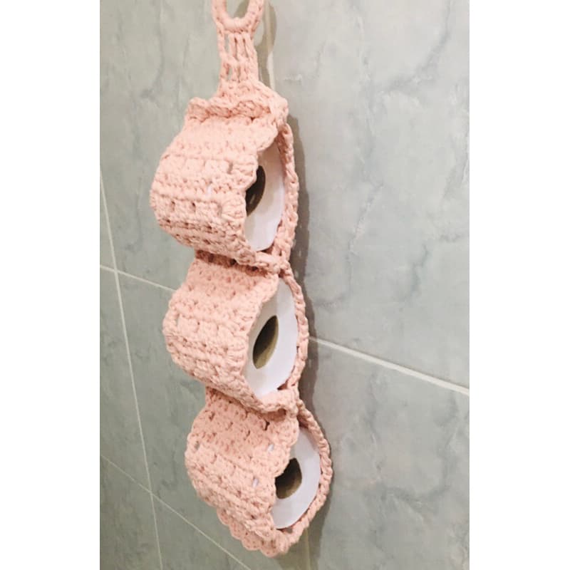 Porta Papel Higiênico Pendurar 3 Rolos de Fio de Malha