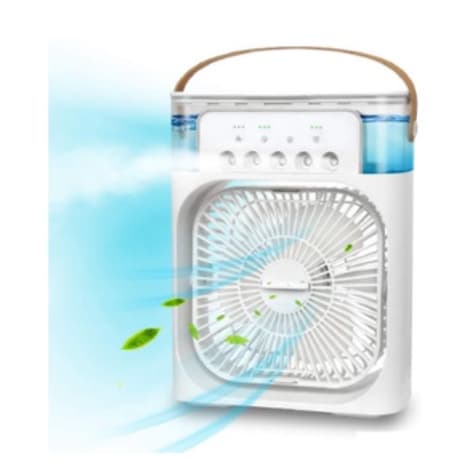 Mini Ar Condicionado Climatizador Umidificador Ventilador Portátil USB Led Quarto Sala Escritório Mesa Reservatório 600ml Alça