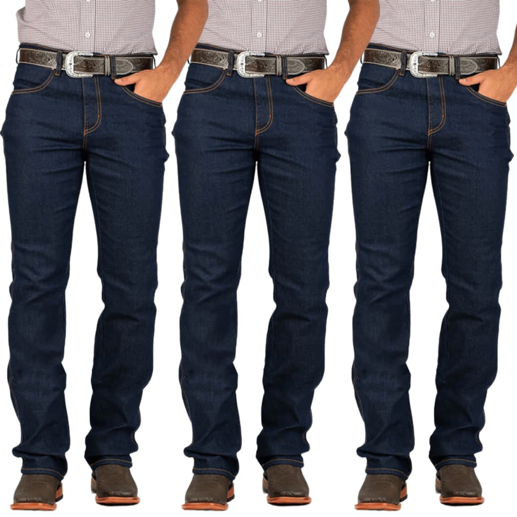 Kit 3 Calças Jeans Tassa Masculina Cowboy Cut Amaciada Algodão com Elastano