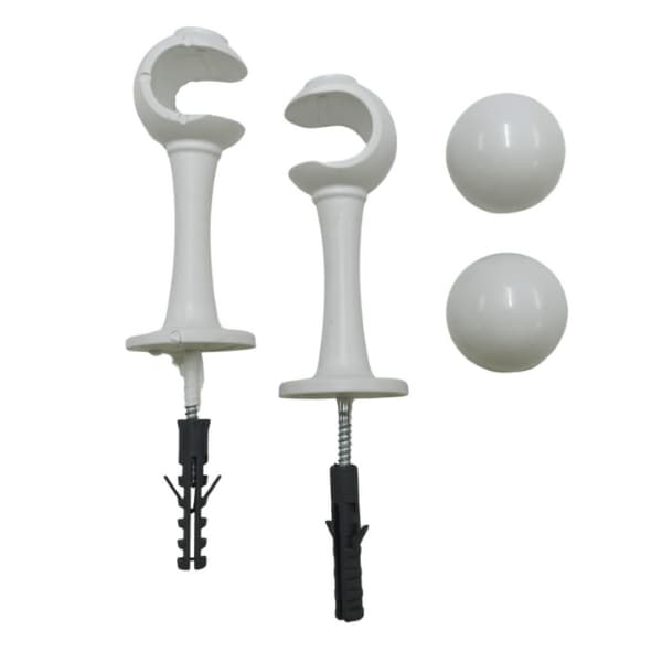 Suporte Para Cortina Varão Simples Par Com Ponteira 19mm