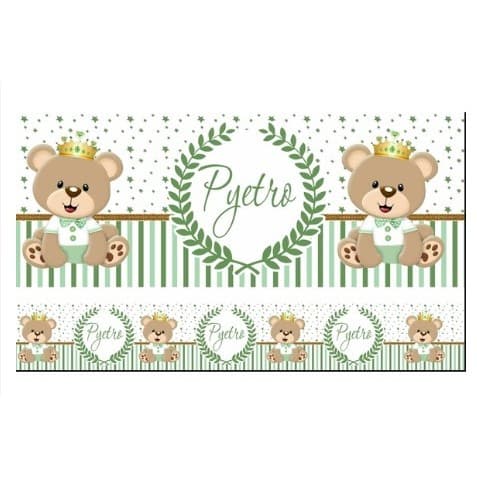 5 Metros Faixas decorativas papel de parede urso príncipe verde