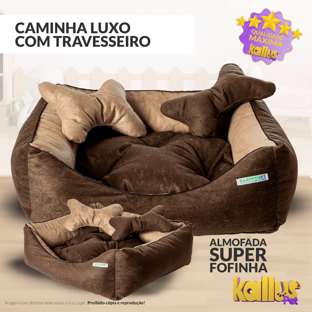 caminha para cachorro ou Gato cama pet luxo dupla face com almofadas