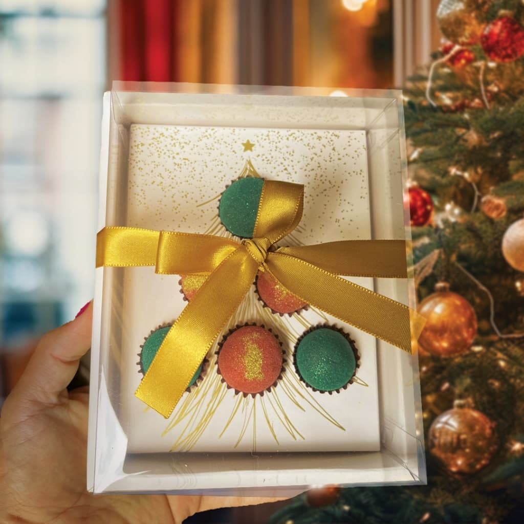 15 Caixas de 6 Doces Natalinos - Brigadeiro - Docinhos Natal - Caixas de Natal - Caixa de Docinhos