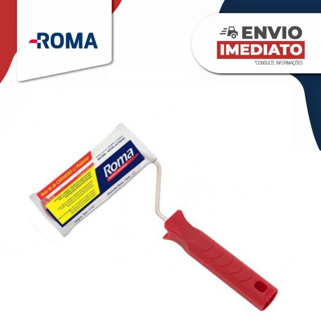 Rolo De Lã De Carneiro C/ Poliester 09cm Com Cabo |ROMA|