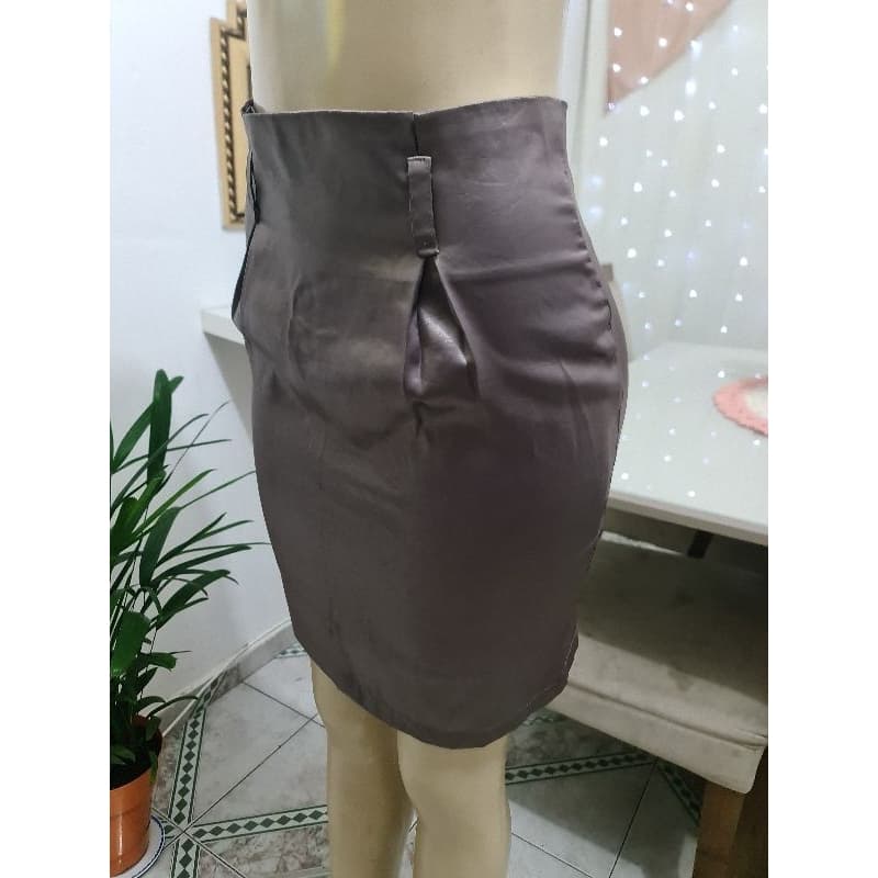 Saia Feminina Cirrê Marrom com Elasticidade