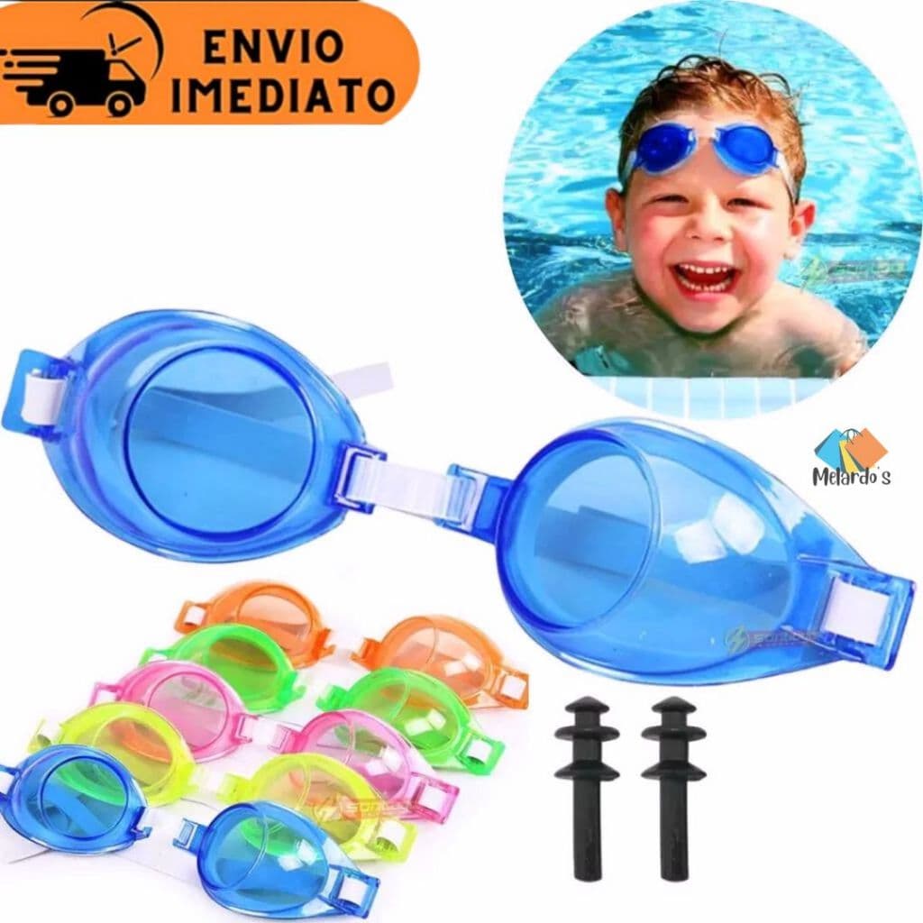 Óculos de Natação Infantil Com Proteção Auricular Piscina