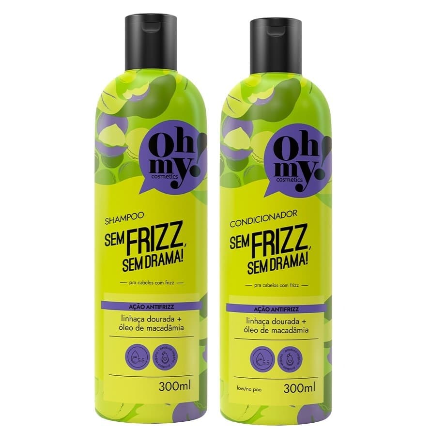 SHAMPOO E CONDICIONADOR SEM FRIZZ SEM DRAMA - OH MY - VEGANO 300ML