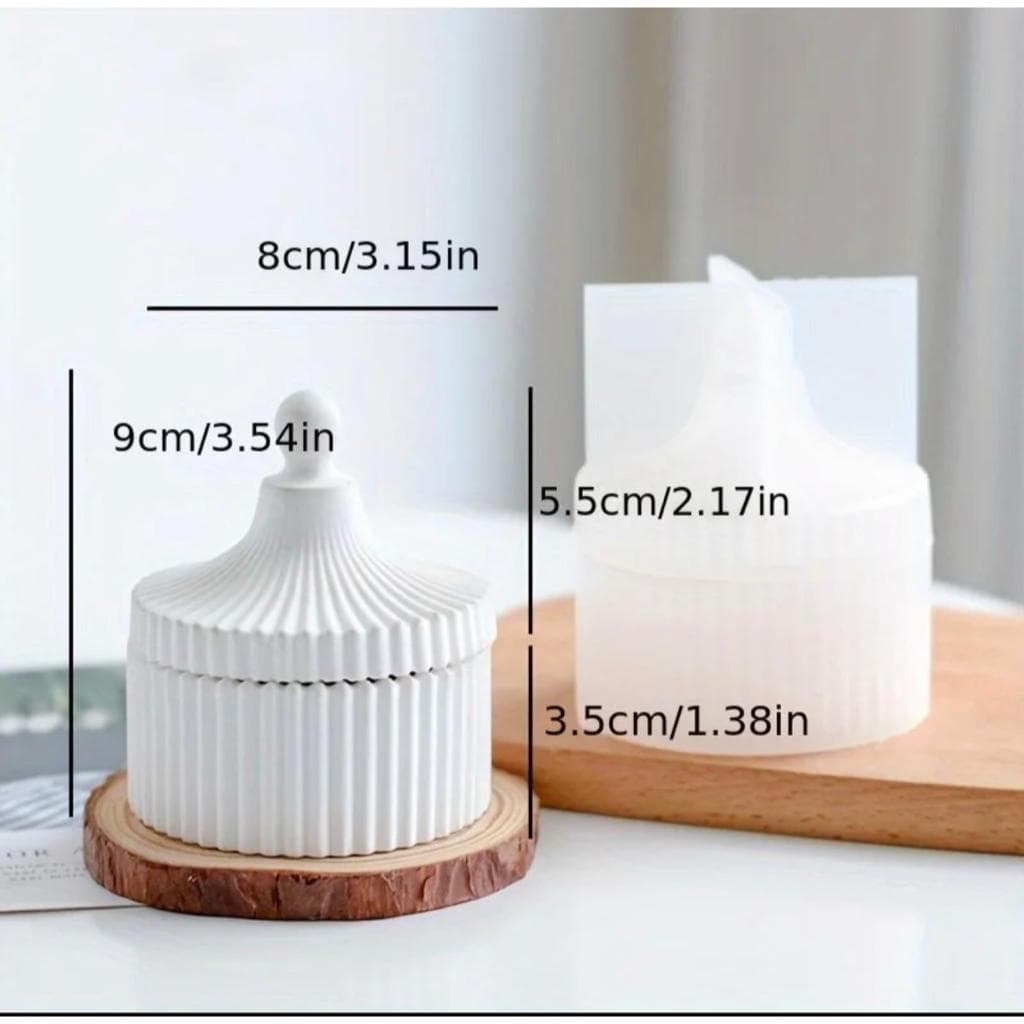 Molde de Silicone Pote com Tampa para Armazenamento / Molde para Resina Epóxi
