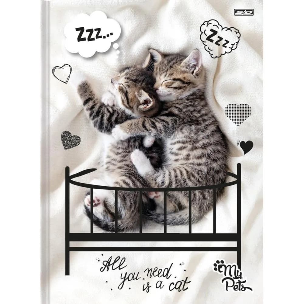 Caderno São Domingos My Pets Brochura Universitário Grande (20x27,5 cm) 80 Folhas