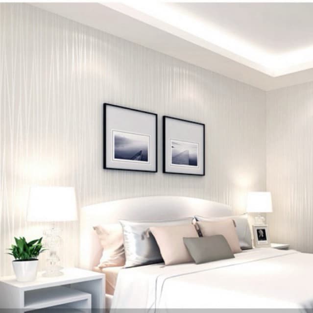 Papel de Parede Modelo 3D Linha Branco 10 METROS x 45CM Adesivo Autocolante para Sala, Quarto