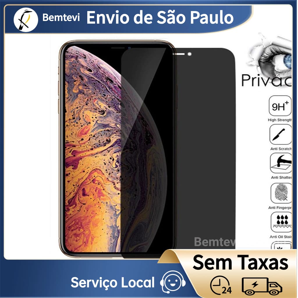 Bemtevi Película de vidro 3D Privativa Anti Spy Para IPhone Todos Modelos Privacidade Para Ios XS XR 11 12 13 14 Pro Max