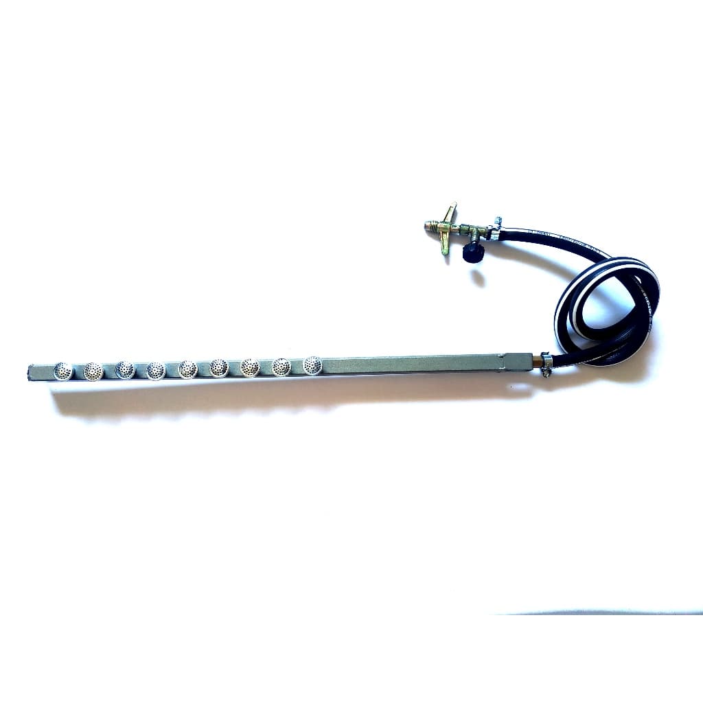 Kit Gás Queimador Churrasqueira Bafo Alta Pressão 55cm 9 caulins