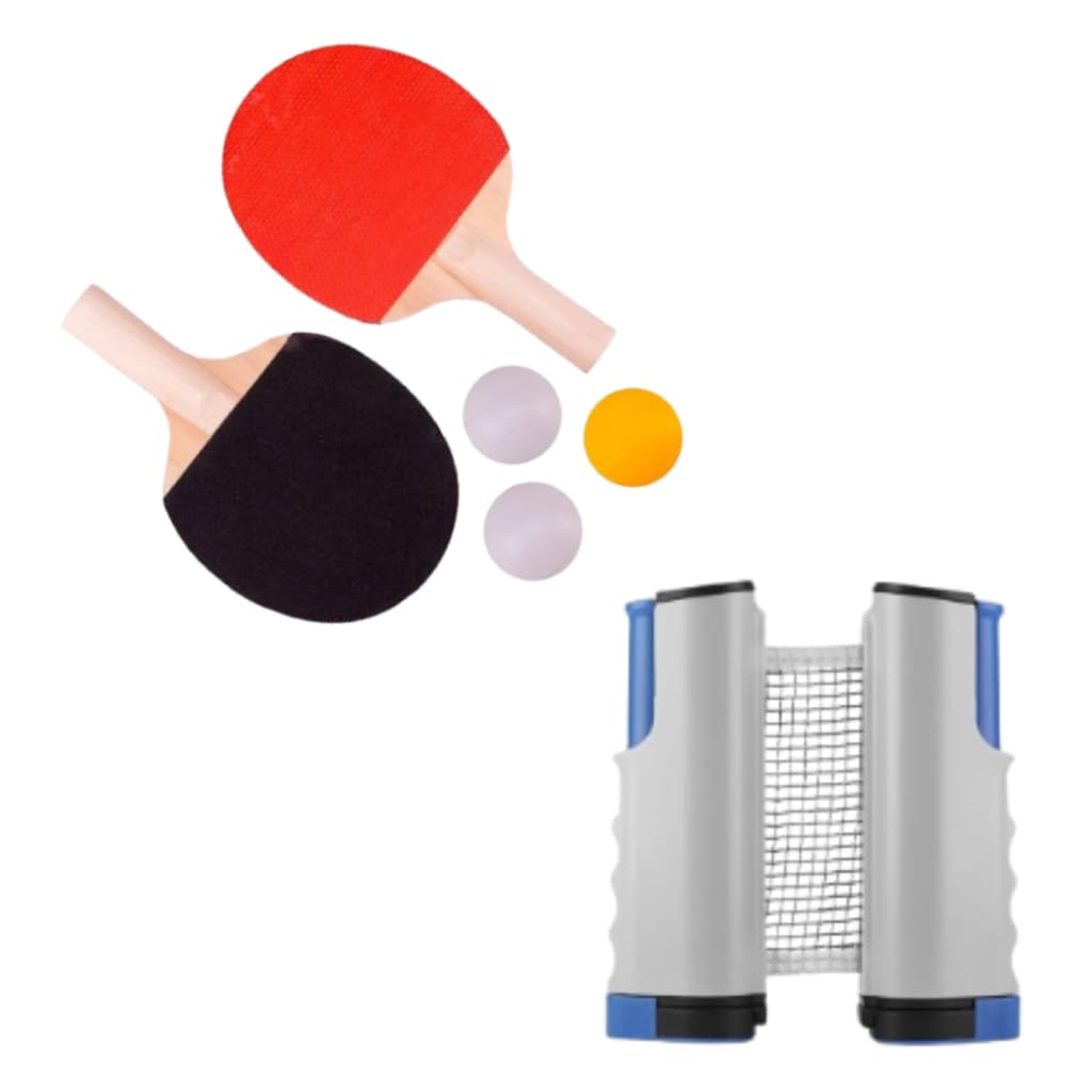 Kit Ping Pong Tenis De Mesa Raquetes + Rede Retratil