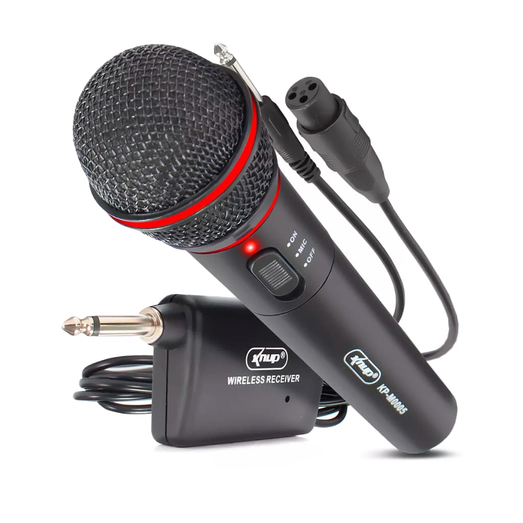 Microfone Conexão Sem Fio e Com Fio HI-FI com Cabo P10 de 2,5 Metros