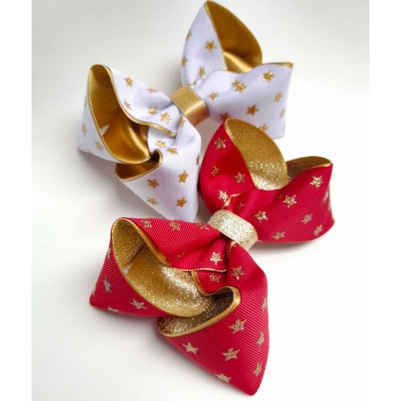 Laço Boutique /Laço de cabelo/ Estrela de Natal / laço vermelho/laço natal/laço ano novo/laço infantil/laço de cabelo