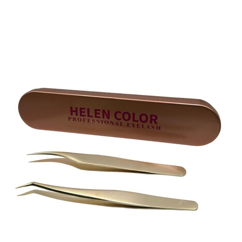 Kit Pinças Extensão De Cílios Helen Color - 1005