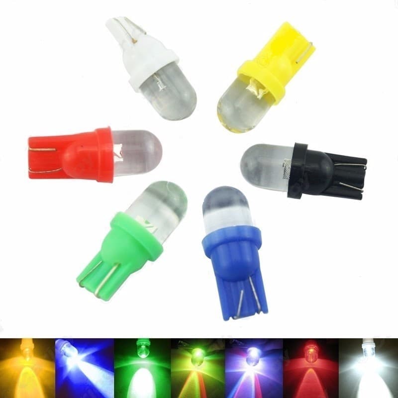 10 x Lâmpadas automotiva T10 pingão  led farolete teto luz de placa MOTO