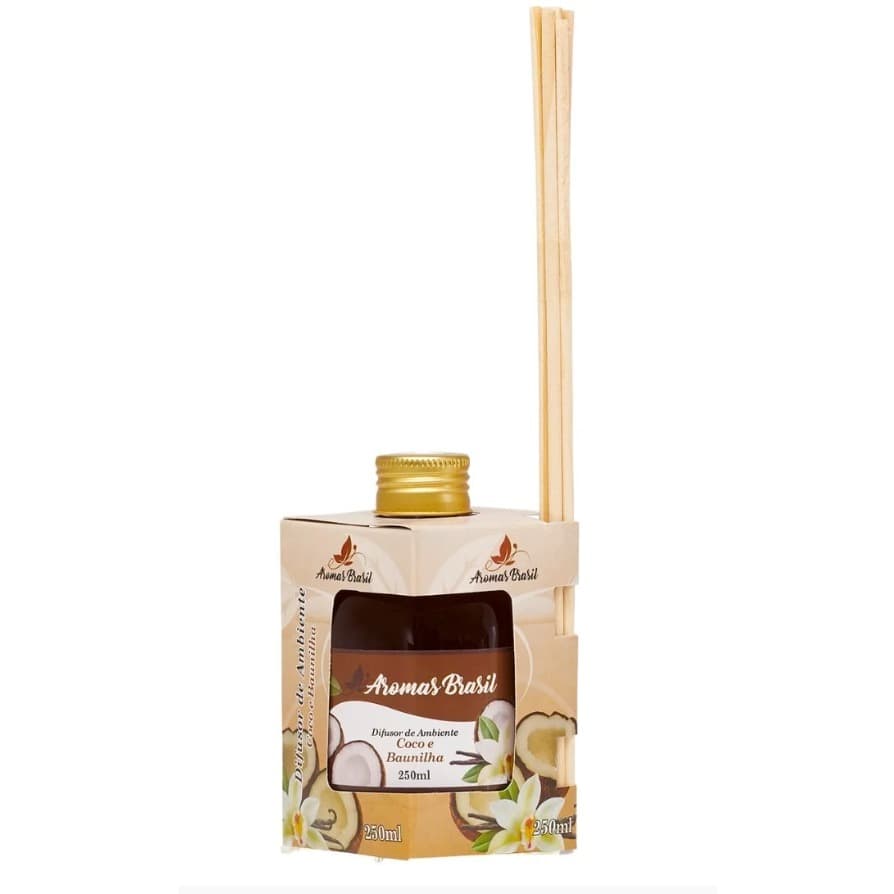 Difusor de Ambiente Aromas Brasil Casa Perfumada Vários Aromas 250 ml Coco e Baunilha