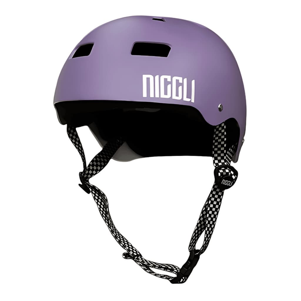 Capacete Proteção Niggli Fosco Iron Profissional Lilás para Skate e Patins