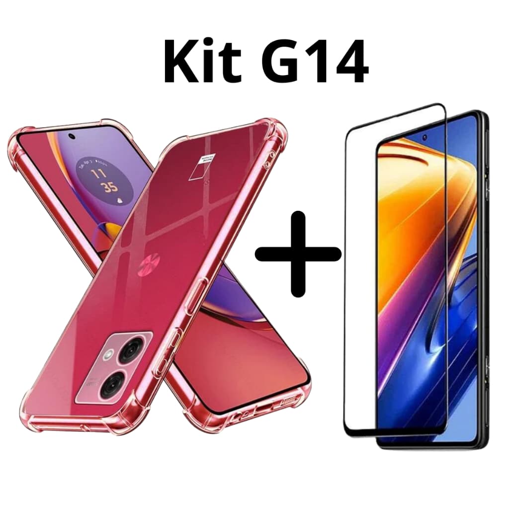 Kit Capinha Transparente Anti- Impacto G14 + Pelicula 3D G14 Super Proteção