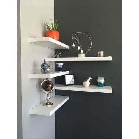 KIT 5 PRATELEIRAS DE CANTO EM MDF DECORATIVAS EM MDF