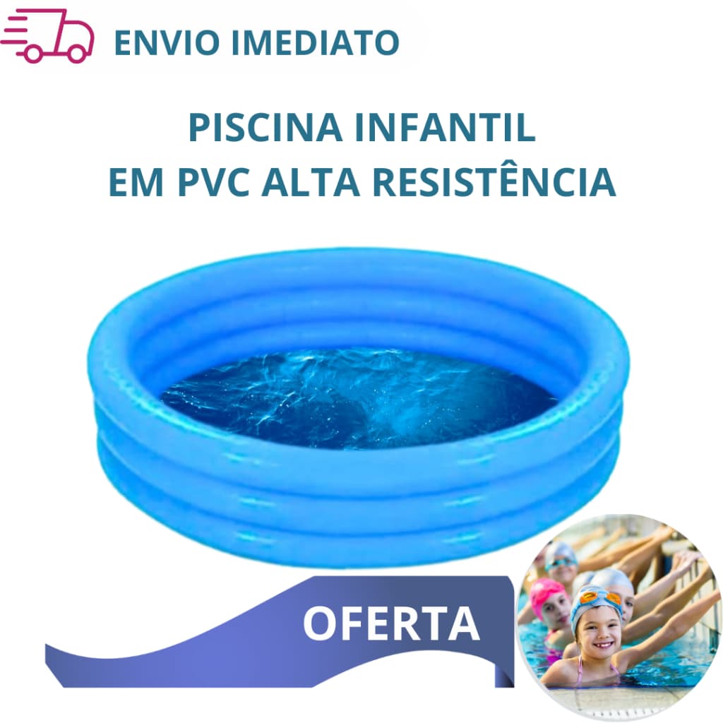 Piscina Inflável de PVC Super Resistente para Crianças 282 Litros 152cm Infantil