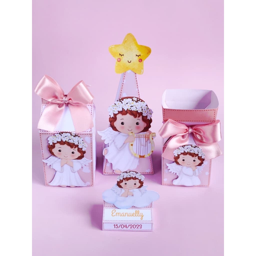 kit Festa Lembrancinhas Personalizadas Batizado - Caixinhas Personalizadas - Papelaria Personalizada