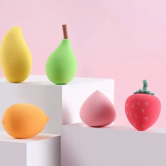 Kit Com 12 Esponja Fruta Para Maquiagem - Colorida