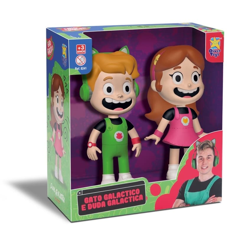 Bonecos Gato Galáctico e Duda Galáctica - Original - Divertoys
