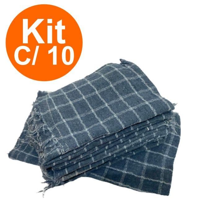 Kit 10 Pano de Chão Xadrez Atacado 45x65cm Limpeza Pesada Revenda