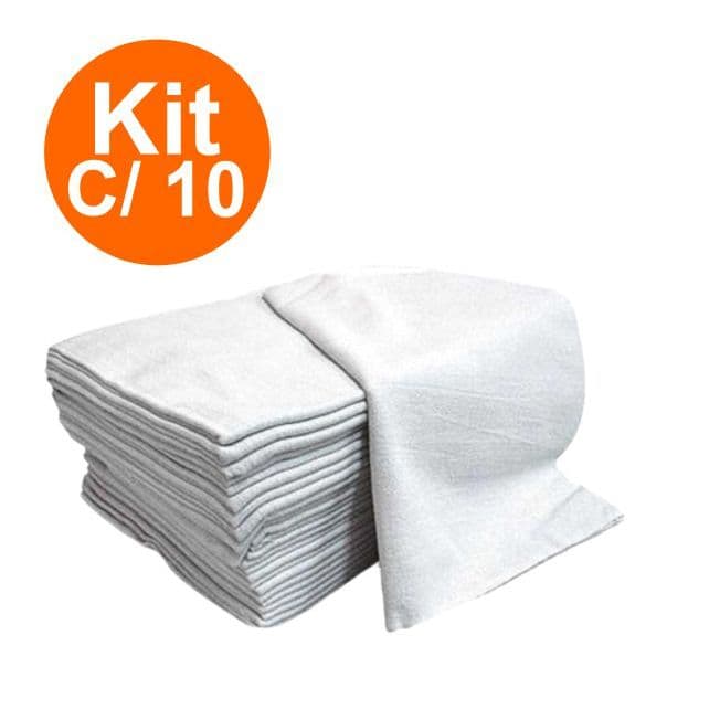 Kit 10 Pano De Chão Grande Branco 45x75 Limpeza Pesada Atacado Revenda