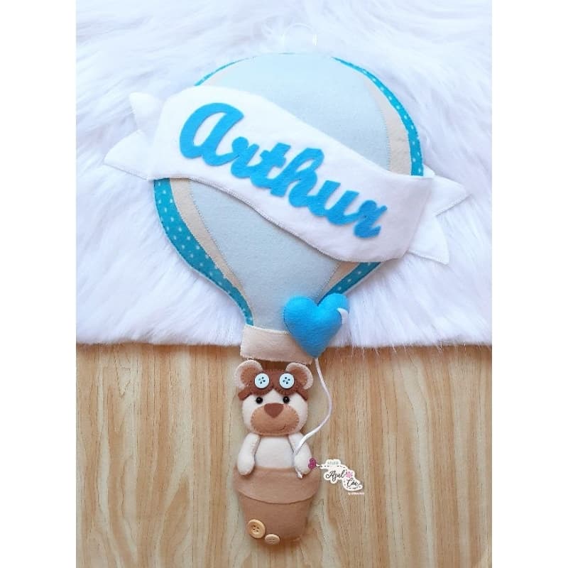 Porta Maternidade Balão Urso Menino