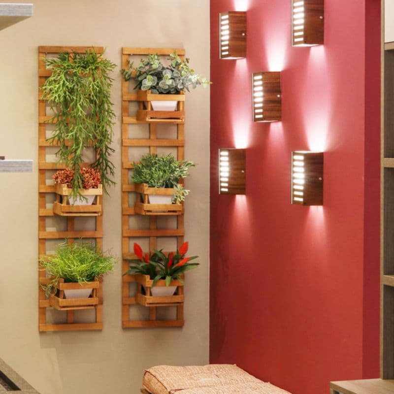 treliça painel jardim vertical design moderno em madeira maciça 30x60