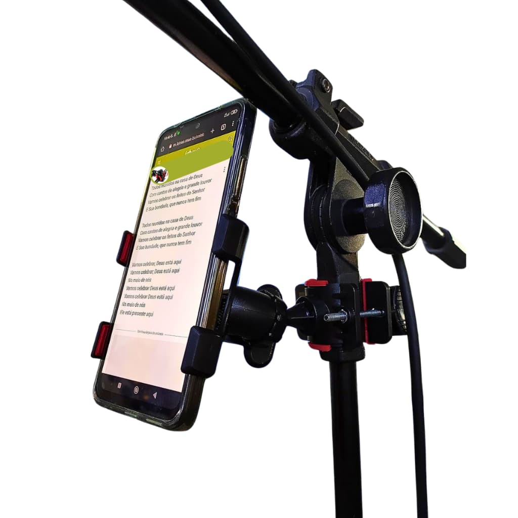 Suporte Celular De Pedestal Musico Cifra Microfone