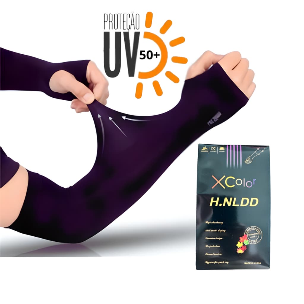 Par Manguito  Proteção Solar UV 50+ Premium Mangote Braço de Dedo para Motoqueiro Ciclismo