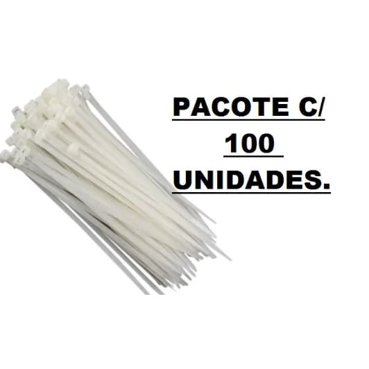 Abraçadeira De Nylon Cintas Plásticas Enforca Gato Preto/Branco - Kit Com 100 Peças