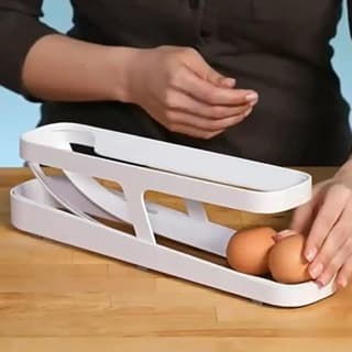 Organizador De Ovos de 2 Andares Dispenser Para Bancada de Cozinha Geladeira Automático