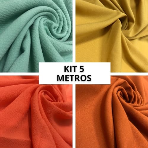 Kit 5 Metros Tecido Crepe Bubble Crepinho Texturizado (5,00x1,50)