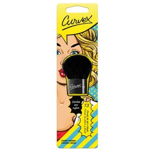 Pincel para Pó e Blush - 1 Unidade - Curvex 13 - Merheje
